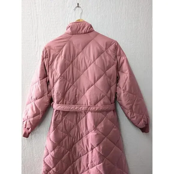 Vintage Eddie Bauer Goose Down Insulated Quilted House Robe Belted Coat Medium - Picture 9 of 9